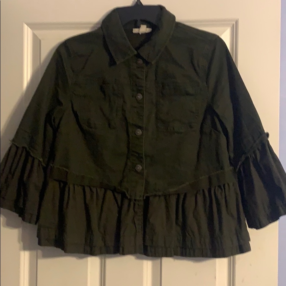 Style & Co Ruffled Denim Jacket - Picture 3 of 7